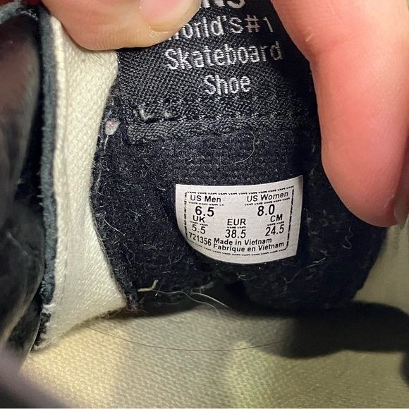 Vans Sk8 mid high top sneakers rose thorns embroidered black red women’s size 8 - Picture 8 of 9